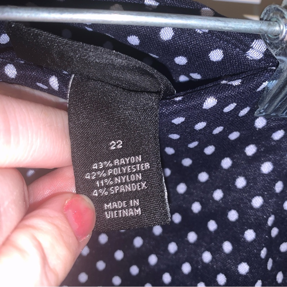 Lane Bryant Women’s Blue Polka Dot Pencil Skirt Size 22 - Picture 2 of 5